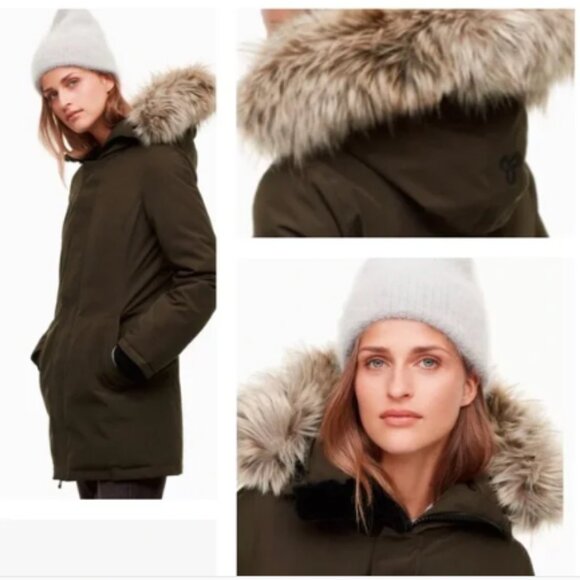 GOLDEN by Tna Waterproof Canvas Haven Parka In Dark Olive Size M - Picture 4 of 7